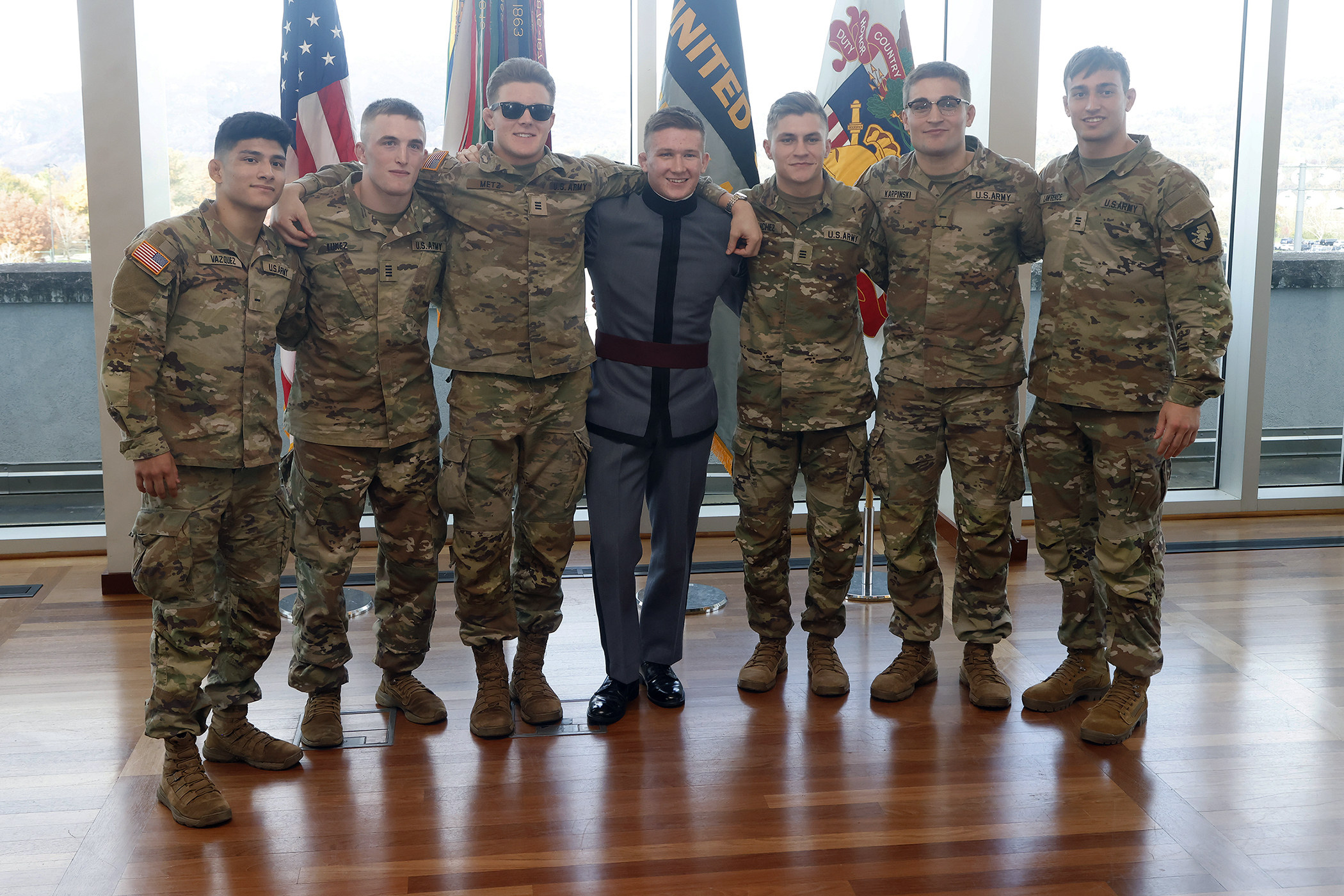 The Department of Physical Education hosted the 12th annual Lt. Gen. Harold “Hal” G. Moore Warrior Athlete of Excellence Award Nov. 9 in the Haig Room at Jefferson Hall. This year’s recipients of the award were Class of 2024 Cadets Tanner Craig and Megan Nkamwa. Craig competes with the Army West Point wrestling team and Nkamwa participates with the Army West Point boxing team. The award recognizes one male and one female first-class cadet each year.