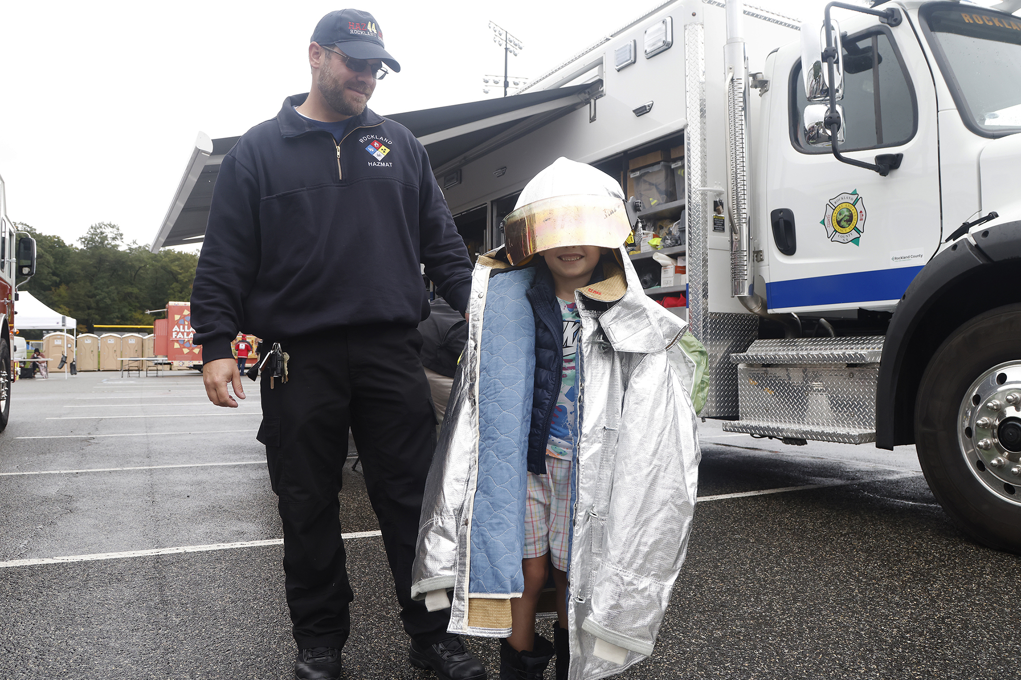 A few hundred West Point community members braved the chilly, inclement weather as the Directorate of Plans, Training, Mobilization and Security hosted the annual Emergency Preparedness Fair Sept. 30 at the West Point Post Exchange parking lot.   (Photo by Eric S. Bartelt/PV)