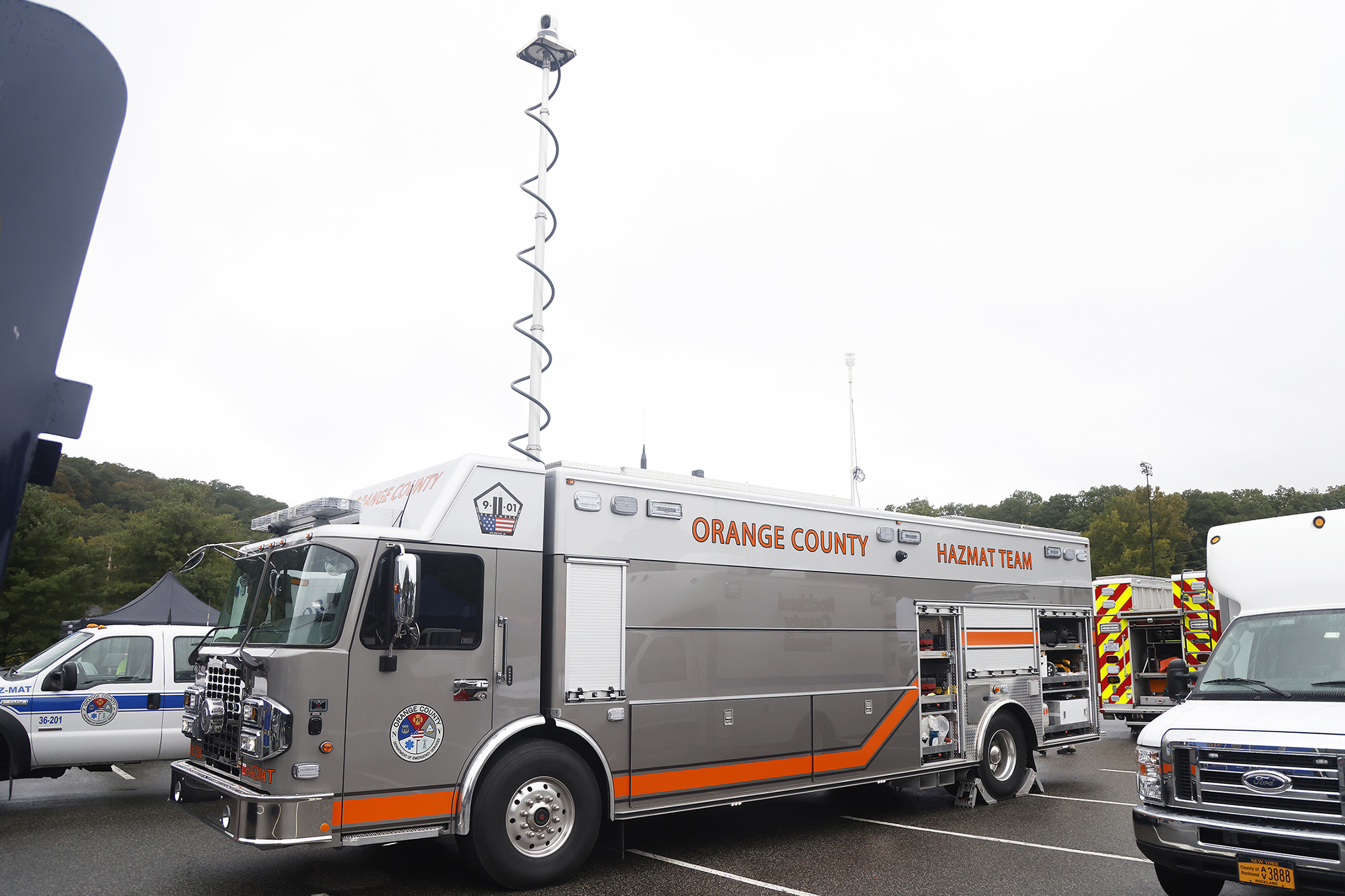 A few hundred West Point community members braved the chilly, inclement weather as the Directorate of Plans, Training, Mobilization and Security hosted the annual Emergency Preparedness Fair Sept. 30 at the West Point Post Exchange parking lot.   (Photo by Eric S. Bartelt/PV)