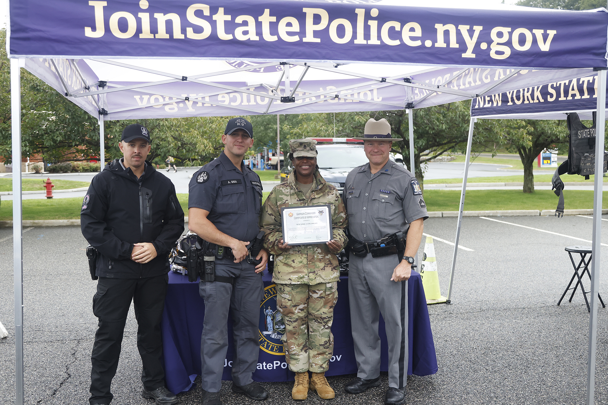 A few hundred West Point community members braved the chilly, inclement weather as the Directorate of Plans, Training, Mobilization and Security hosted the annual Emergency Preparedness Fair Sept. 30 at the West Point Post Exchange parking lot.   (Photo by Eric S. Bartelt/PV)