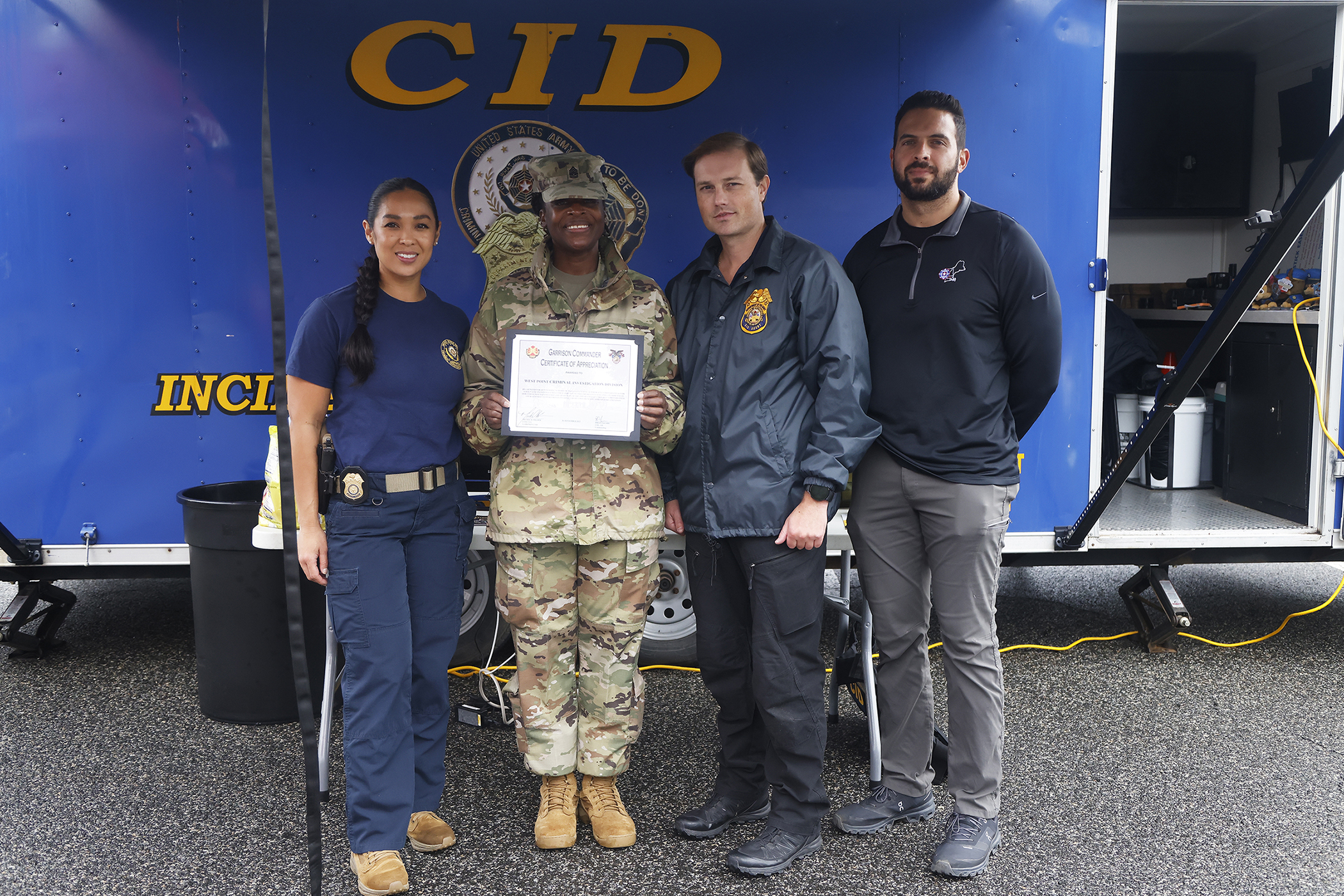 A few hundred West Point community members braved the chilly, inclement weather as the Directorate of Plans, Training, Mobilization and Security hosted the annual Emergency Preparedness Fair Sept. 30 at the West Point Post Exchange parking lot.   (Photo by Eric S. Bartelt/PV)