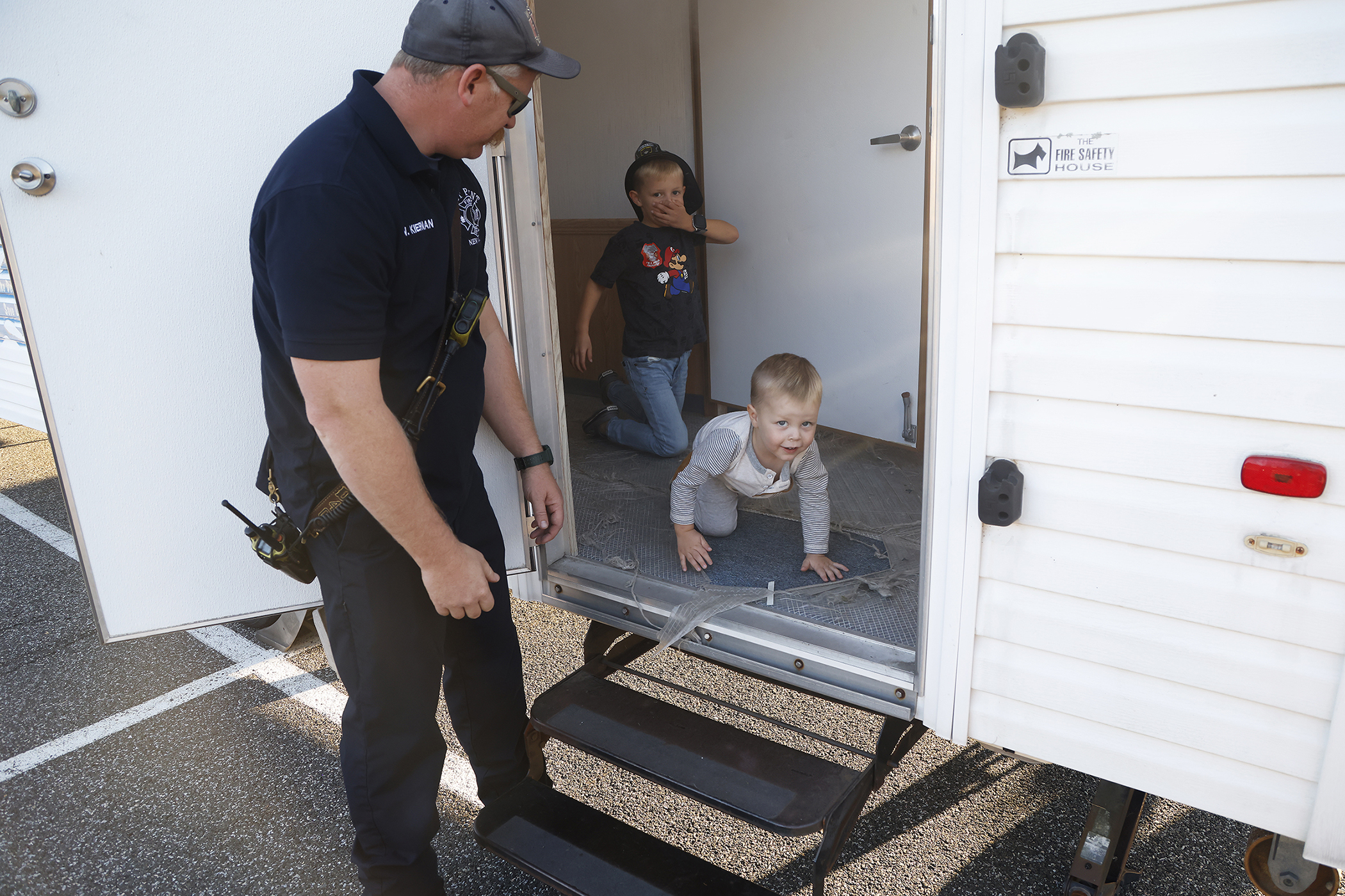 The West Point Fire Department (WPFD) presented its annual Open House for the West Point community Oct. 11 at H Lot in the Post Exchange parking lot. The WPFD offered activities to the children including the Kids Firefighting Obstacle Course with firefighting gear, Fire Extinguisher Training, Bounce House, Fire Truck displays, Cornhole, Dunk a Firefighter and the announcement of the Fire Prevention Week Poster Contest winners.   (Photo by Eric S. Bartelt/PV)