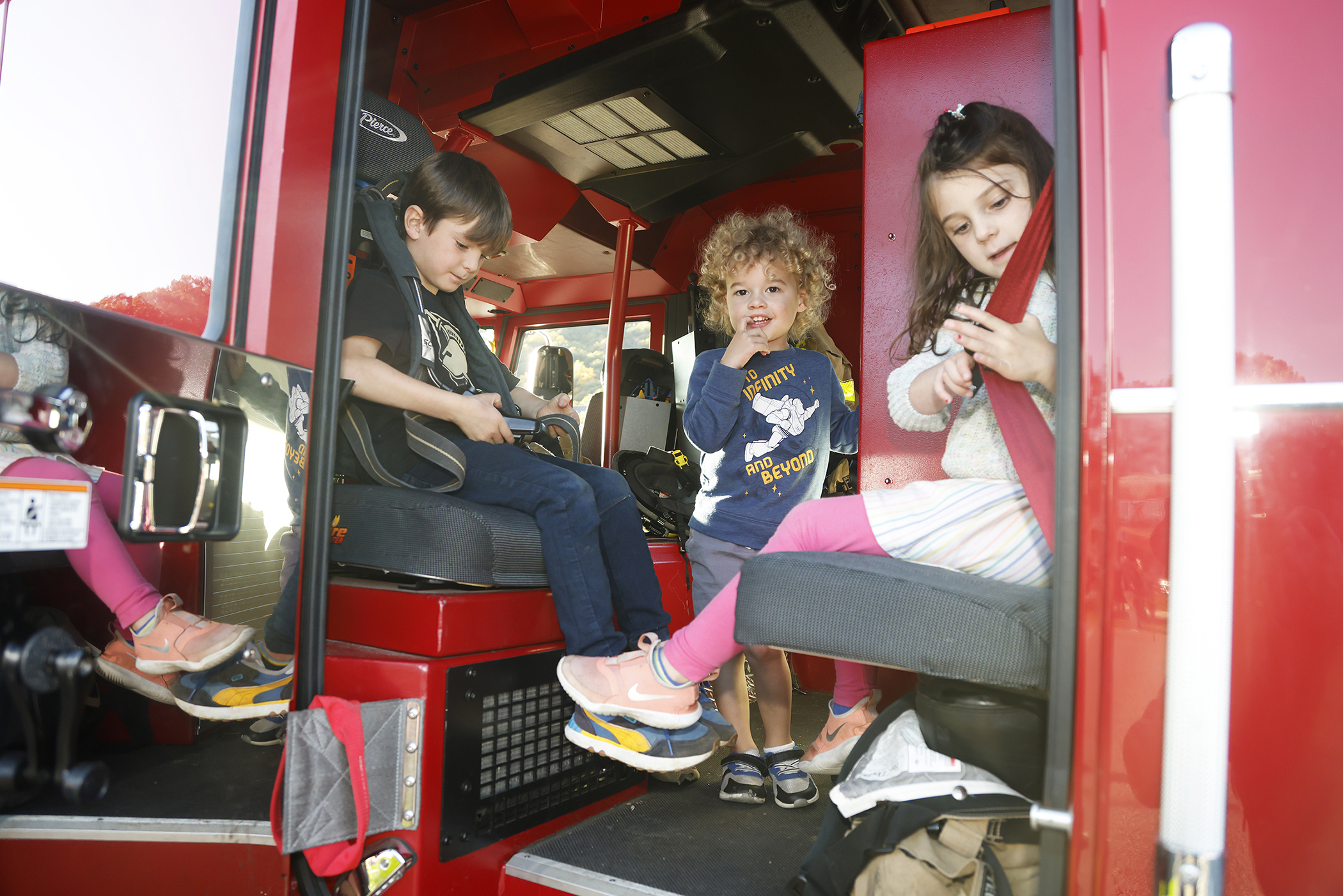 The West Point Fire Department (WPFD) presented its annual Open House for the West Point community Oct. 11 at H Lot in the Post Exchange parking lot. The WPFD offered activities to the children including the Kids Firefighting Obstacle Course with firefighting gear, Fire Extinguisher Training, Bounce House, Fire Truck displays, Cornhole, Dunk a Firefighter and the announcement of the Fire Prevention Week Poster Contest winners.   (Photo by Eric S. Bartelt/PV)