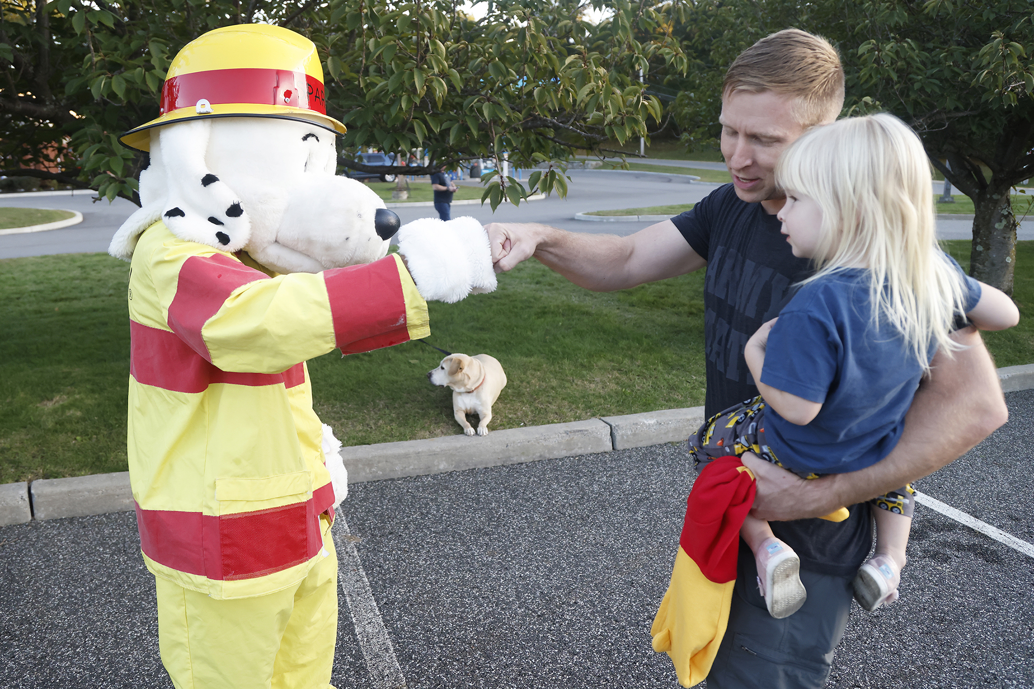 The West Point Fire Department (WPFD) presented its annual Open House for the West Point community Oct. 11 at H Lot in the Post Exchange parking lot. The WPFD offered activities to the children including the Kids Firefighting Obstacle Course with firefighting gear, Fire Extinguisher Training, Bounce House, Fire Truck displays, Cornhole, Dunk a Firefighter and the announcement of the Fire Prevention Week Poster Contest winners.   (Photo by Eric S. Bartelt/PV)