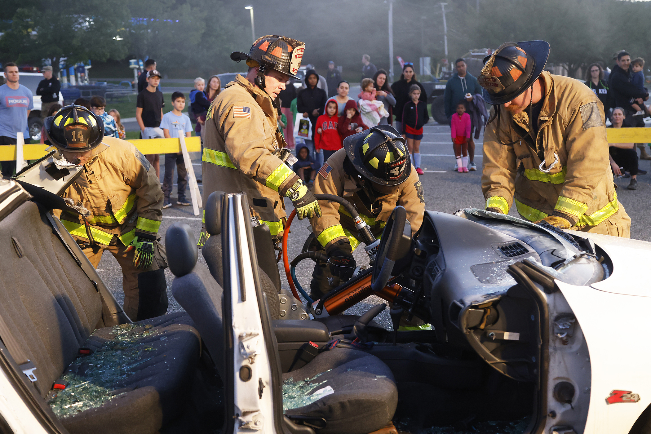 The West Point Fire Department (WPFD) presented its annual Open House for the West Point community Oct. 11 at H Lot in the Post Exchange parking lot. The WPFD offered activities to the children including the Kids Firefighting Obstacle Course with firefighting gear, Fire Extinguisher Training, Bounce House, Fire Truck displays, Cornhole, Dunk a Firefighter and the announcement of the Fire Prevention Week Poster Contest winners.   (Photo by Eric S. Bartelt/PV)