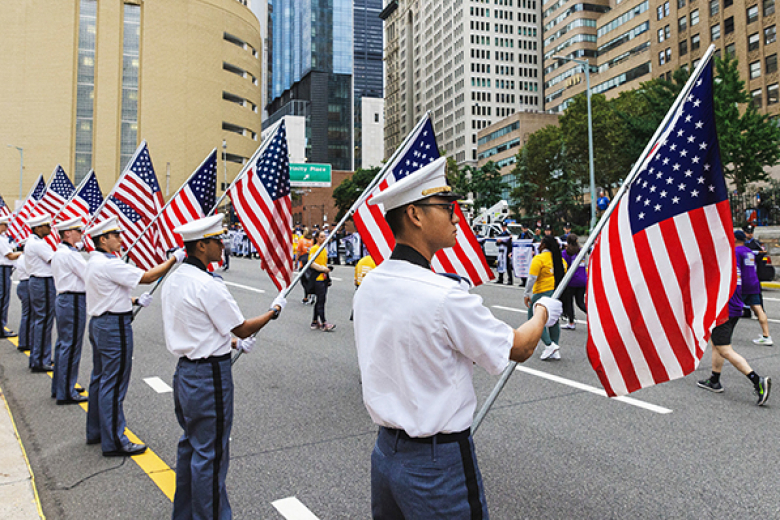 About 1,100 cadets and leadership from the U.S. Military Academy participated in the Tunnel to Towers 5K Memorial Run/Walk Sunday in Manhattan. The cadets volunteered to run and be flag bearers alongside thousands of other participants from the mouth of the Brooklyn Battery Tunnel to the grounds of the One World Trade Center. The route is the same one that New York City Firefighter Stephen Siller took on 9/11 after hearing the radio dispatch that a plane had struck the Twin Towers. He gathered nearly 75 