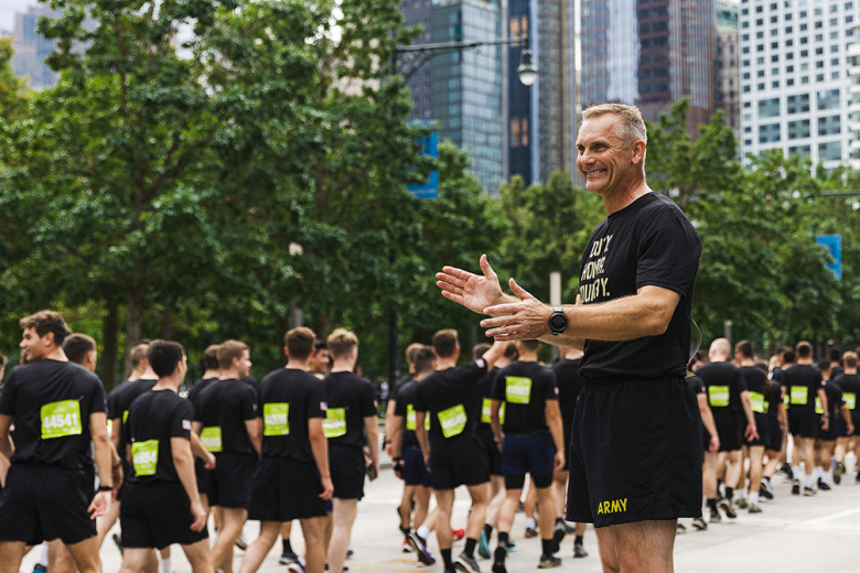About 1,100 cadets and leadership from the U.S. Military Academy participated in the Tunnel to Towers 5K Memorial Run/Walk Sunday in Manhattan. The cadets volunteered to run and be flag bearers alongside thousands of other participants from the mouth of the Brooklyn Battery Tunnel to the grounds of the One World Trade Center. The route is the same one that New York City Firefighter Stephen Siller took on 9/11 after hearing the radio dispatch that a plane had struck the Twin Towers.