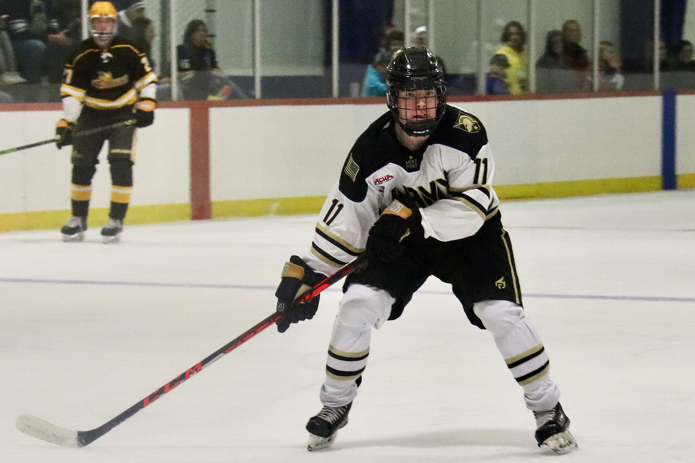 The Army West Point Club Hockey team split a two-game nonconference series against Rowan University over the weekend. The Black Knights prevailed 10-4 on Sept. 22 before losing 4-3 in a shootout on Sept. 23 at the Ice Time Sports Complex in Newburgh, New York.    (Courtesy Photo)