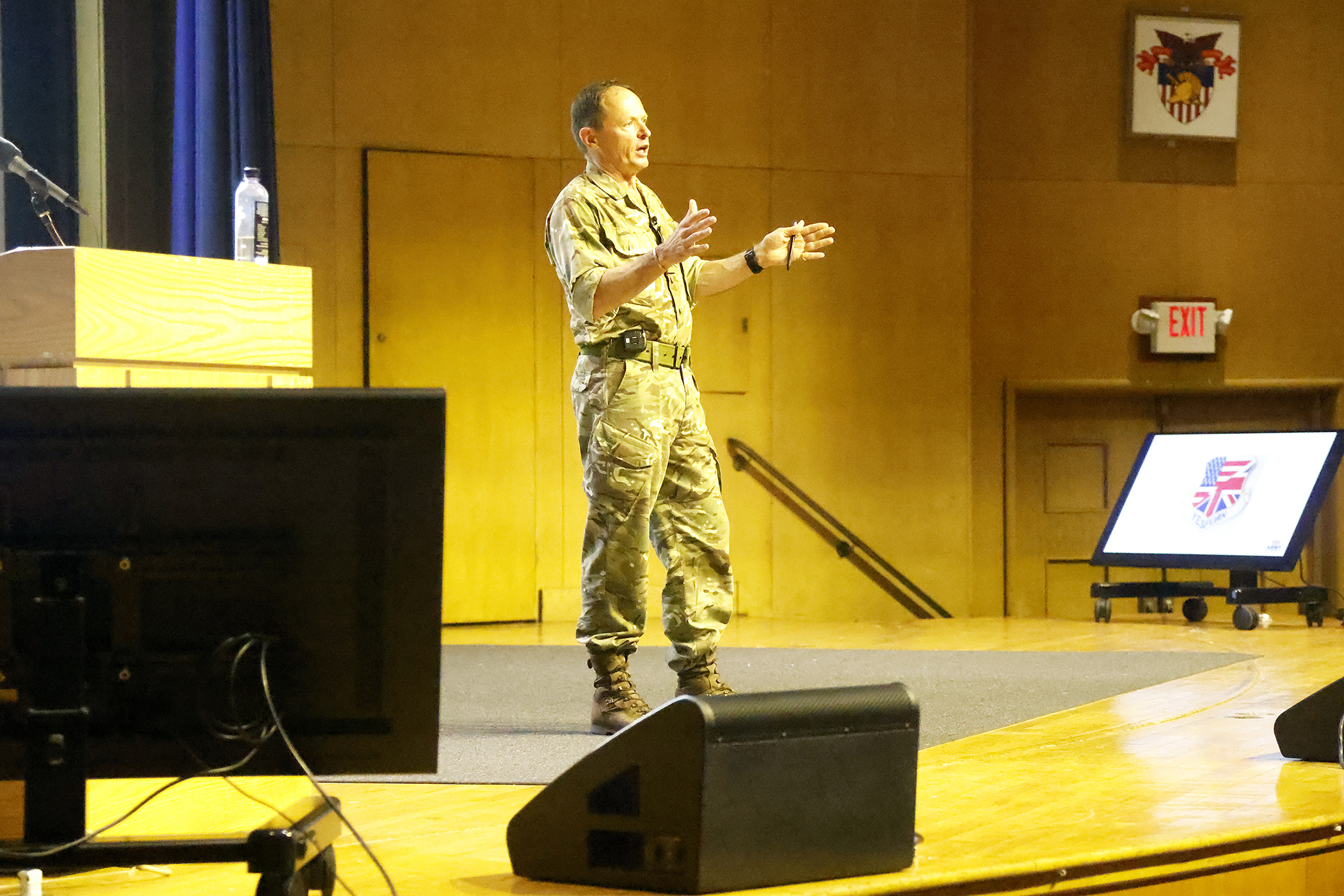 The U.S. Military Academy hosted the 77th annual Kermit Roosevelt Lecture Sept. 28 at Robinson Auditorium. The guest speaker for the distinguished foreign visit was British Lt. Gen. Sir Roly Walker, deputy chief of Defense Staff for Military Strategy and Operations at the Ministry of Defense.  Kermit Roosevelt, son of President Theodore Roosevelt, served both the U.S. and United Kingdom armies during World War I and World War II. The annual lecture offers a chance for continued fostering of Anglo-American 