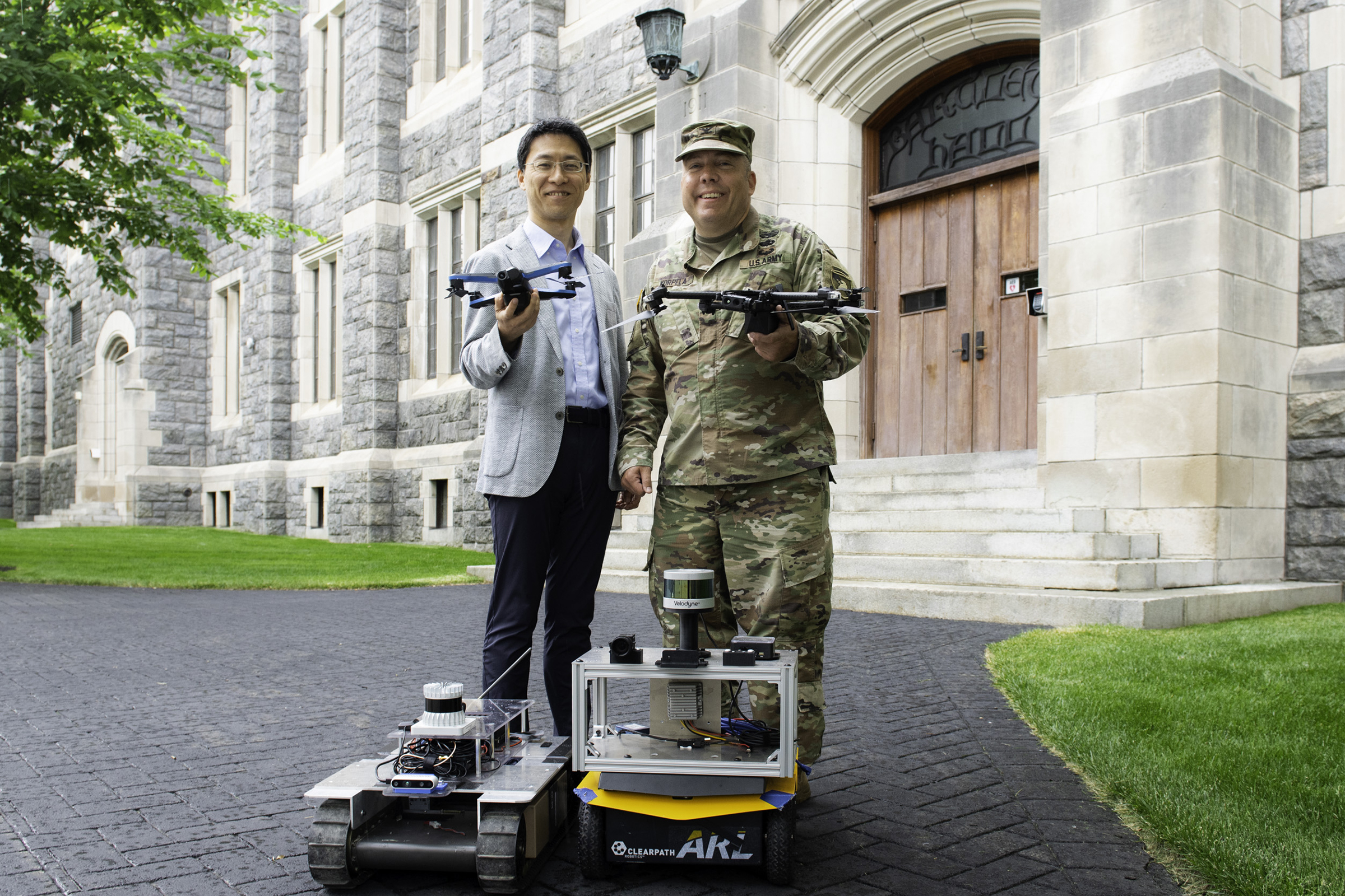  Tune into this episode of the “Inside West Point: Ideas That Impact” podcast at http://bit.ly/InsideWP_AI_Law.  As we launch West Point’s newest annual intellectual theme, “Innovation, Technology and the Future of National Defense,” join Brig. Gen. Shane Reeves in this fascinating discussion with Law Professor Hitoshi Nasu and now-retired Col. and robotics expert, Chris Korpela. 