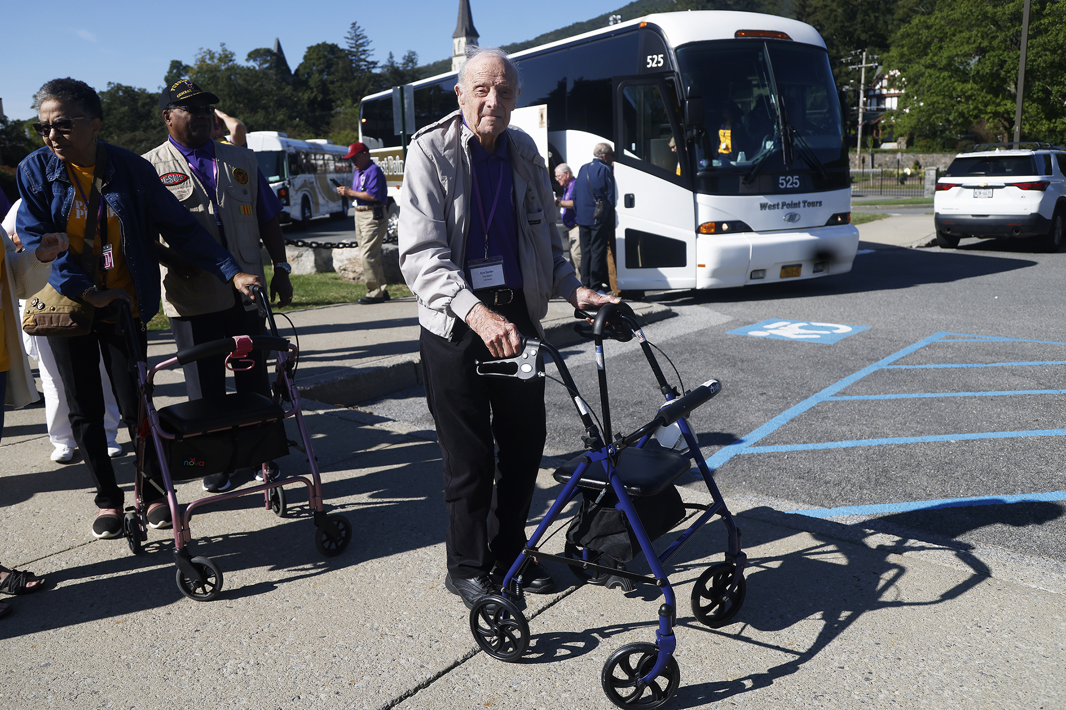 The U.S. Military Academy welcomed 38 Purple Heart recipients and their family and caregivers, about 90 total guests, during the Purple Heart Patriot Project venture to West Point on Sept. 21. Organized and sponsored by the National Purple Heart Honor Mission, the non-profit organization works to promote the National Purple Heart Hall of Honor in New Windsor, N.Y.   (Photo by Eric S. Bartelt/PV)