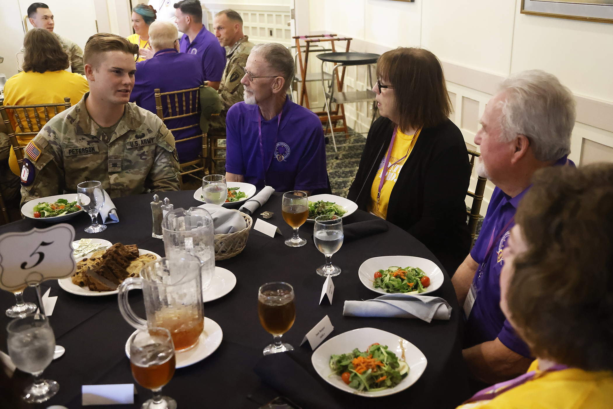 The U.S. Military Academy welcomed 38 Purple Heart recipients and their family and caregivers, about 90 total guests, during the Purple Heart Patriot Project venture to West Point on Sept. 21. Organized and sponsored by the National Purple Heart Honor Mission, the non-profit organization works to promote the National Purple Heart Hall of Honor in New Windsor, N.Y.   (Photo by Eric S. Bartelt/PV)