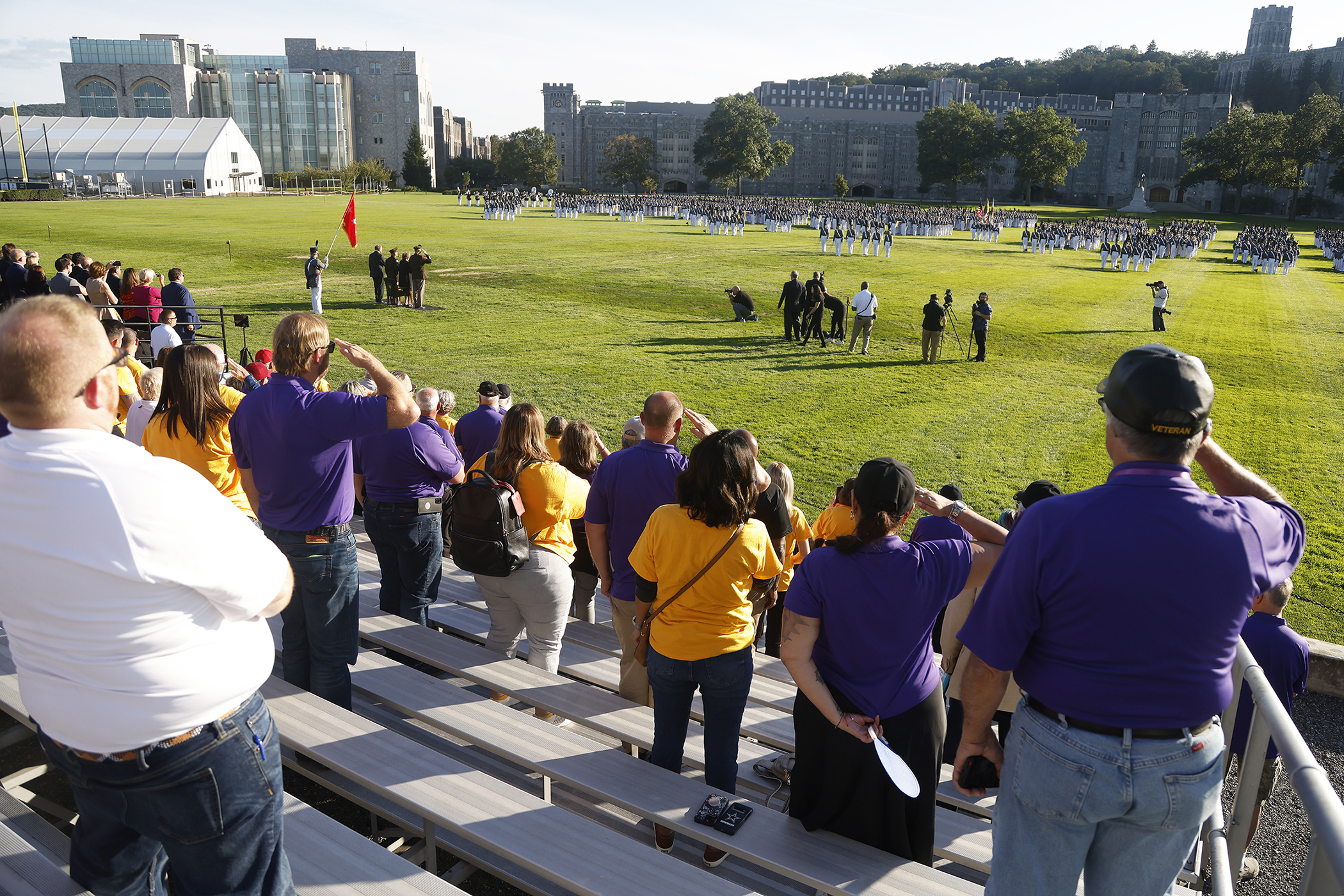 The U.S. Military Academy welcomed 38 Purple Heart recipients and their family and caregivers, about 90 total guests, during the Purple Heart Patriot Project venture to West Point on Sept. 21. Organized and sponsored by the National Purple Heart Honor Mission, the non-profit organization works to promote the National Purple Heart Hall of Honor in New Windsor, N.Y.   (Photo by Eric S. Bartelt/PV)