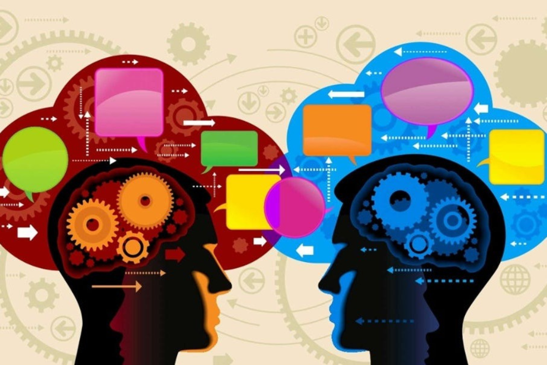 illustration of two minds with thought bubbles
