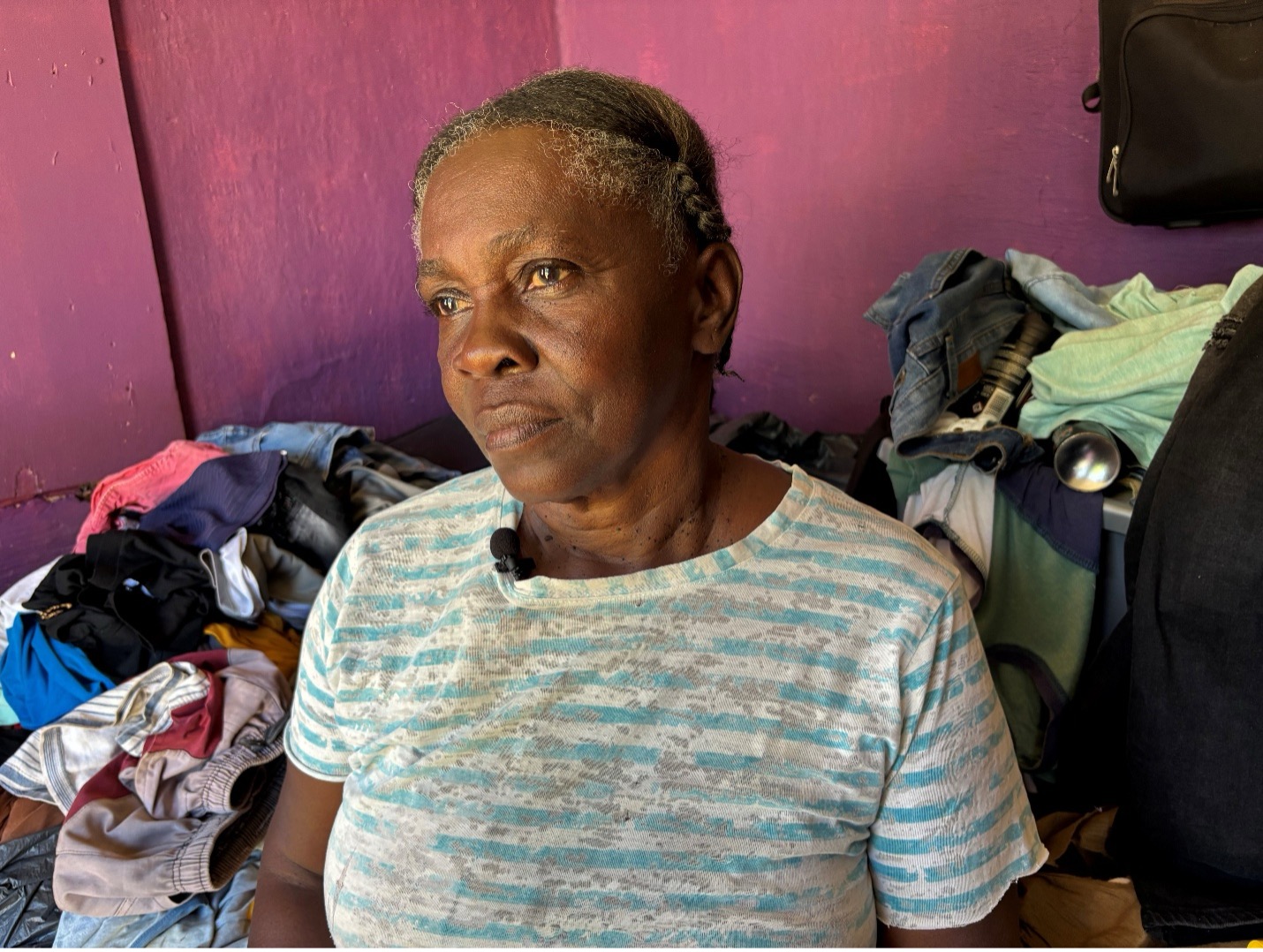 Rosalind at her home after roof repairs