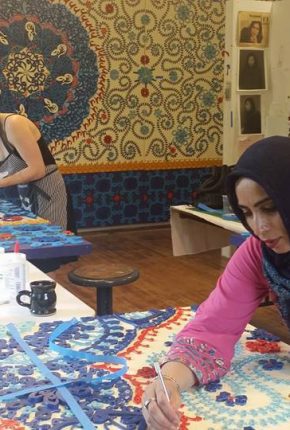 Ambreen Butt working on commissioned art for U.S. Embassy Islamabad