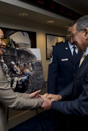 Secretary of Defense Leon Panetta with awardee