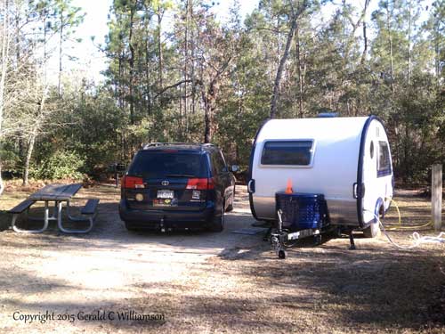 Campsite at Mike Roess Gold Head Branch State Park, Florida