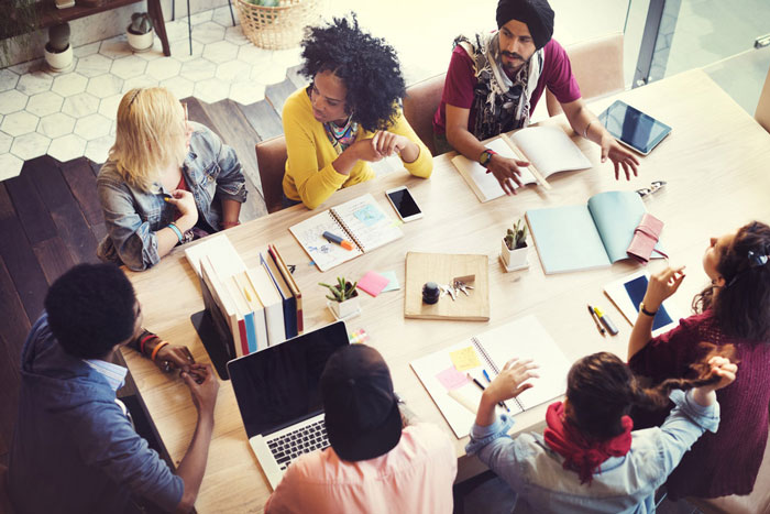 Students in group discussion