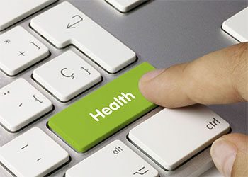 Person selecting health on their computer keyboard