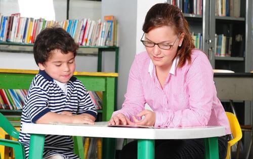 Adult counseling child