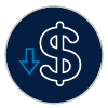 Icon representing lower tuition