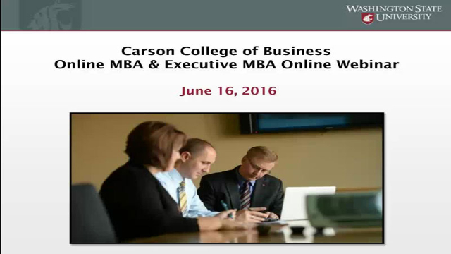 Online MBA and EMBA Program Overview Fall 2016 Webinar