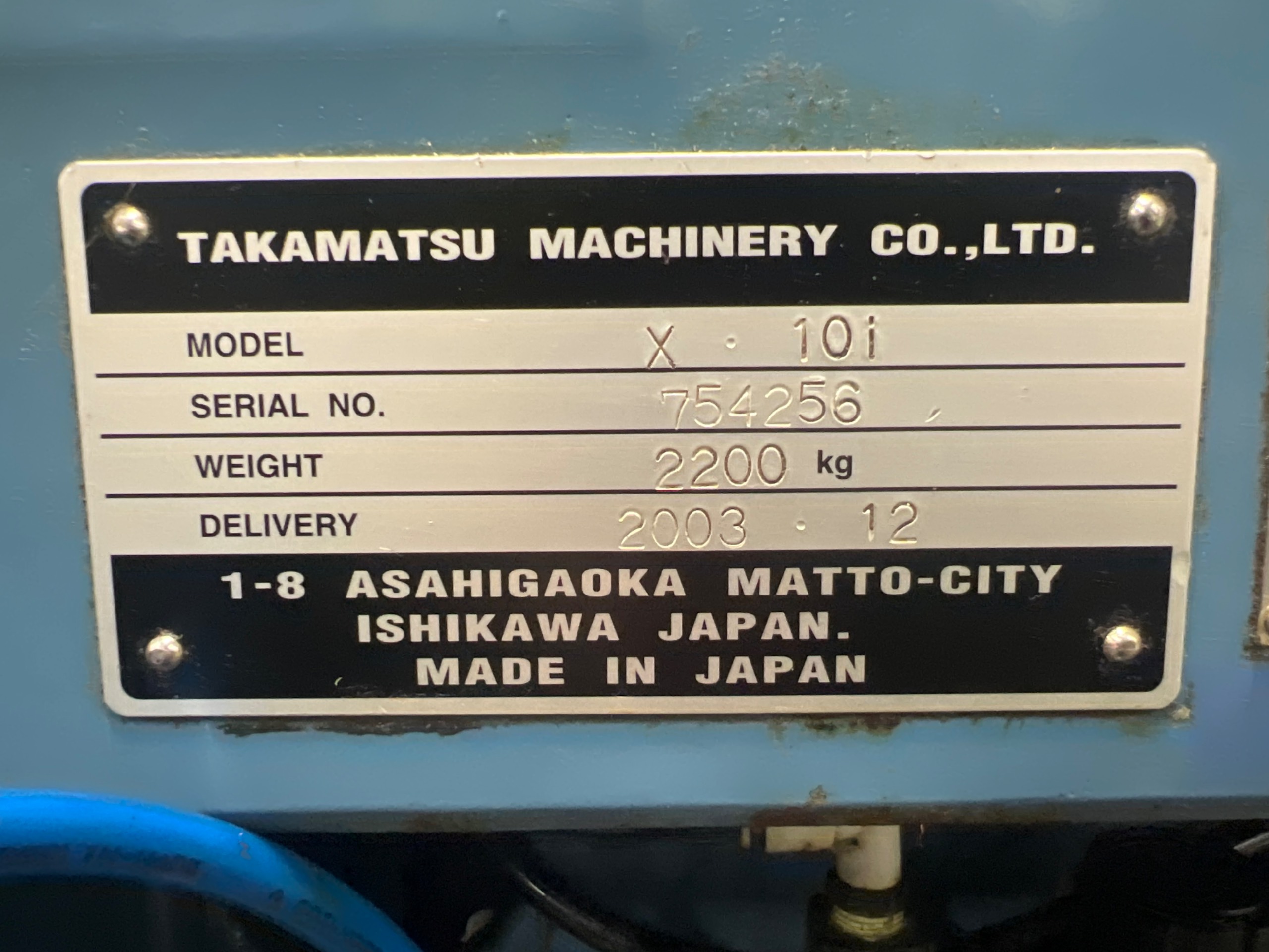 2003 TAKAMATSU X-10I CNC LATHE For Sale | Aucto