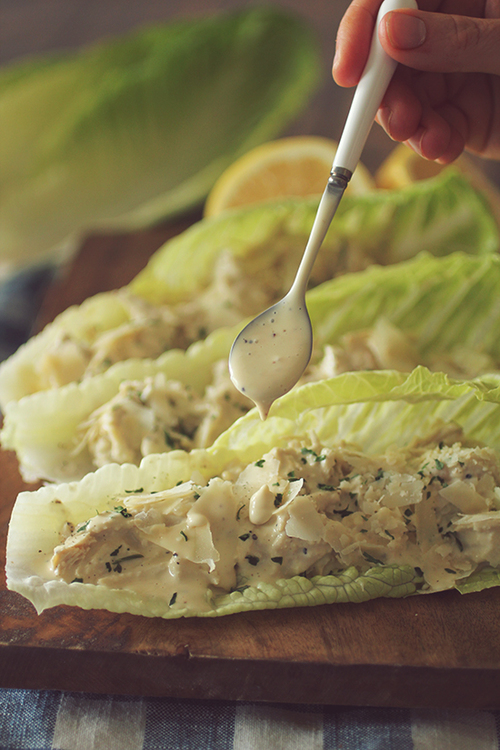 Crockpot Chicken Caesar Lettuce Wraps Dashing Dish