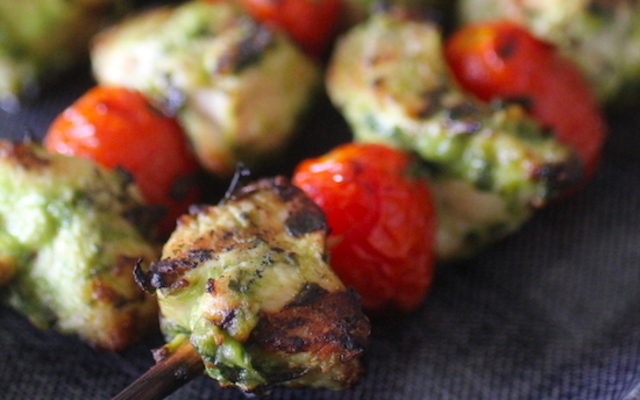 Grilled Chicken Pesto Kabobs Dashing Dish
