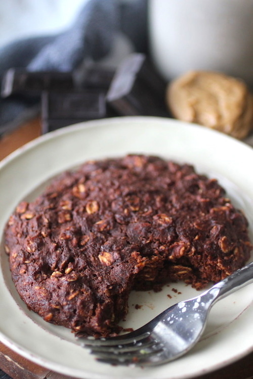 Giant One Minute Chocolate Peanut Butter Breakfast Cookie