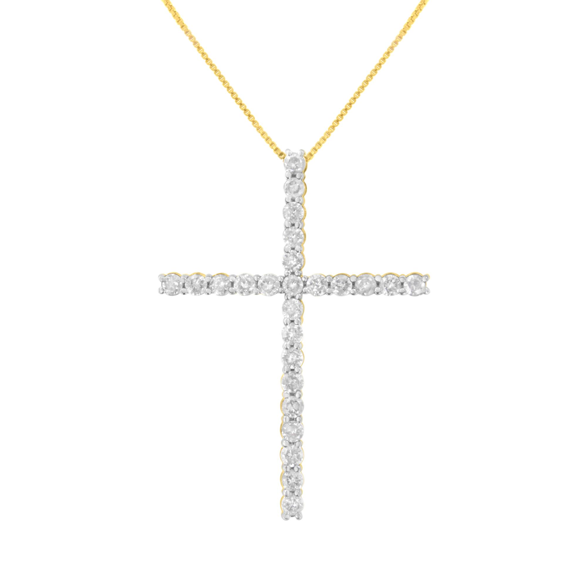 2 1/2 Carat Diamond Cross Pendant Necklace in 925 Sterling Silver