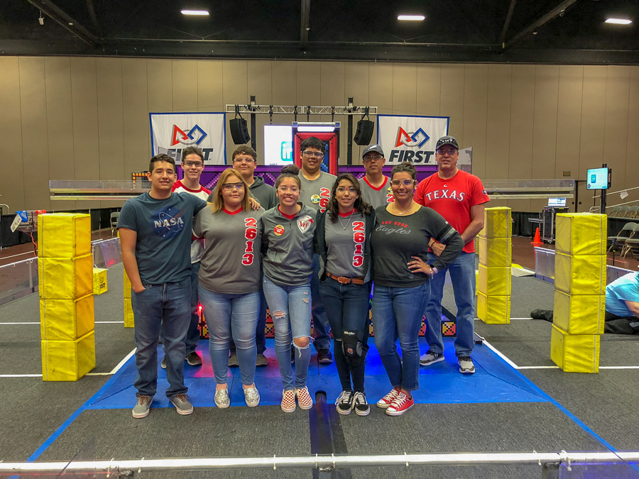 Back Row: Hays Morriss, Cory Schuller, JC Clark, Lead Coach Adrian J. Norman, & Mentor Ernie Valdez of Blue Origin. Front Row: Steven Urias Jr., Natalie Venegas, Jadyn Corrales, Ruby Ontiveros, Asst. Coach Jenna Flores. Not pictured Daniel Arrazate
-Photo Courtesy of CCAISD