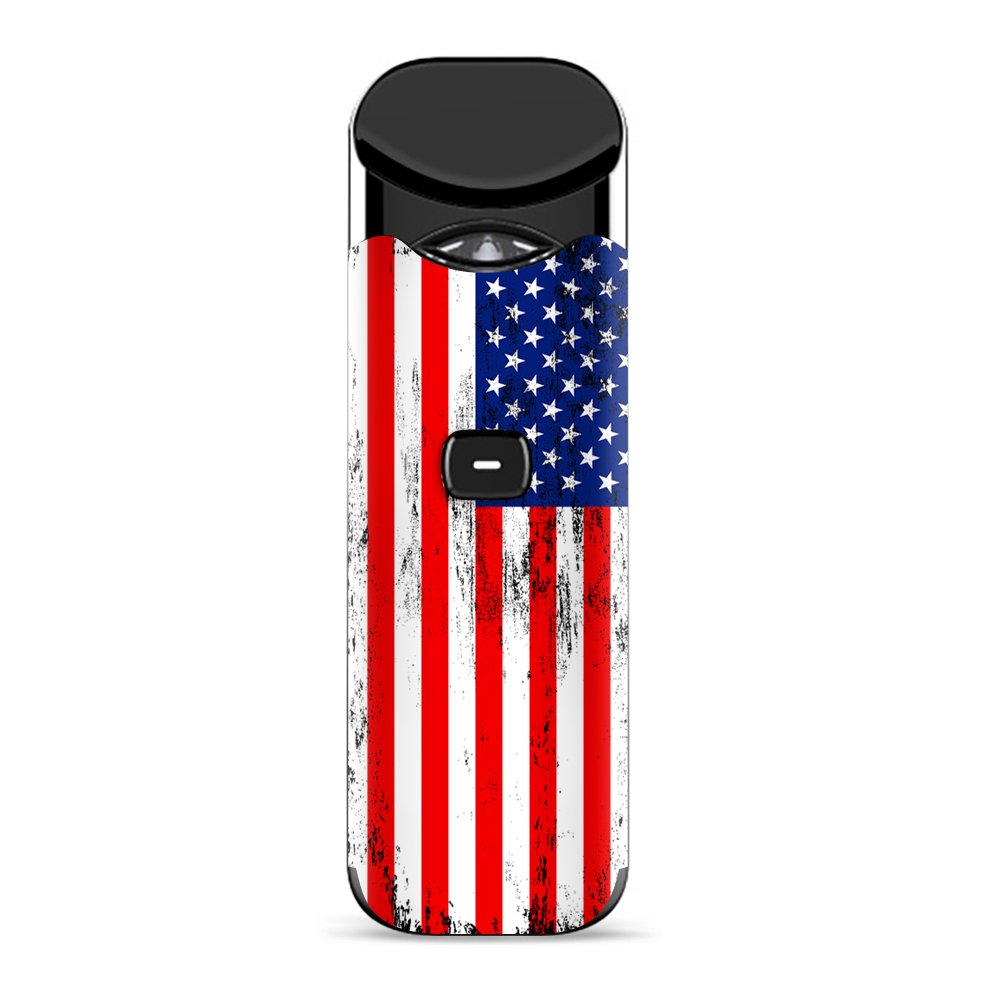 Skin Decals for Smok Nord Pod Vape / american flag distressed red white