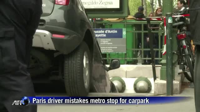Paris driver mistakes metro stop for carpark