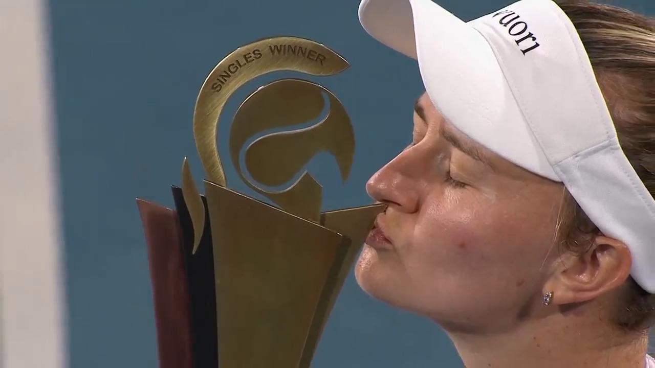 Krejcikova upsets home favourite Sakkari in Athens to lift first title since Wimbledon 2024