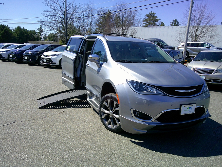 Silver Chrysler Pacifica with Side Entry Automatic Fold Out ramp