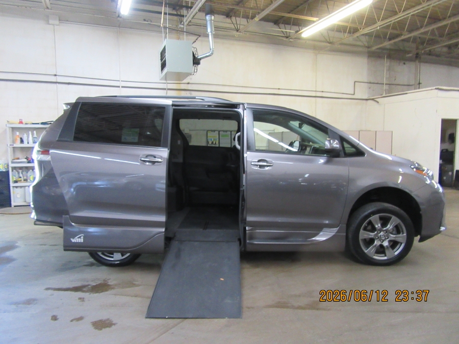 Grey Toyota Sienna with Side Entry Automatic In Floor ramp