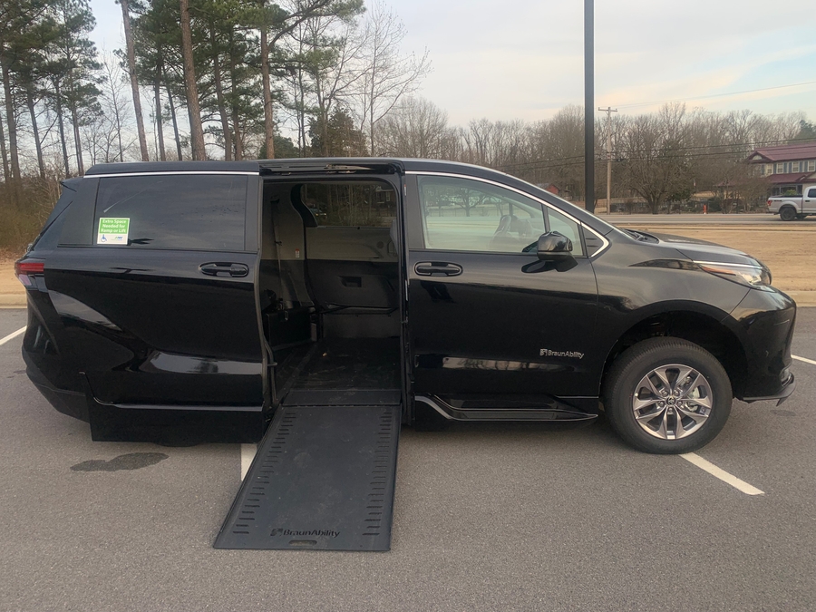 Black Toyota Sienna with Side Entry Automatic In Floor ramp