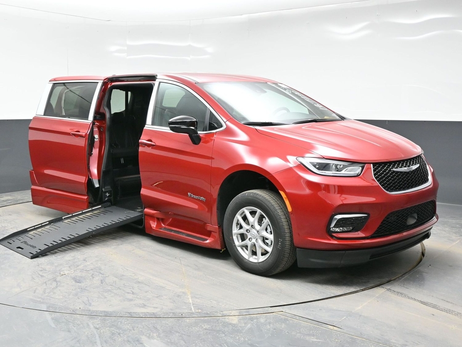 Red Chrysler Pacifica with Side Entry Automatic Fold Out ramp