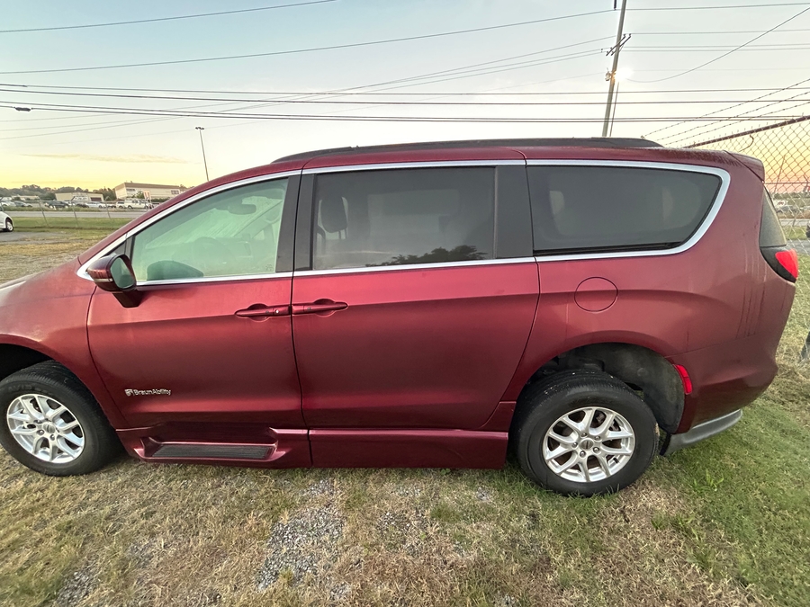 Red Chrysler Pacifica with Side Entry Automatic Fold Out ramp