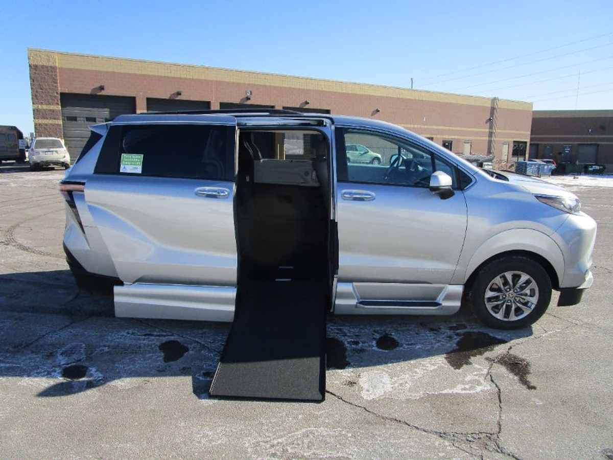 Silver Toyota Sienna with Side Entry Automatic In Floor ramp