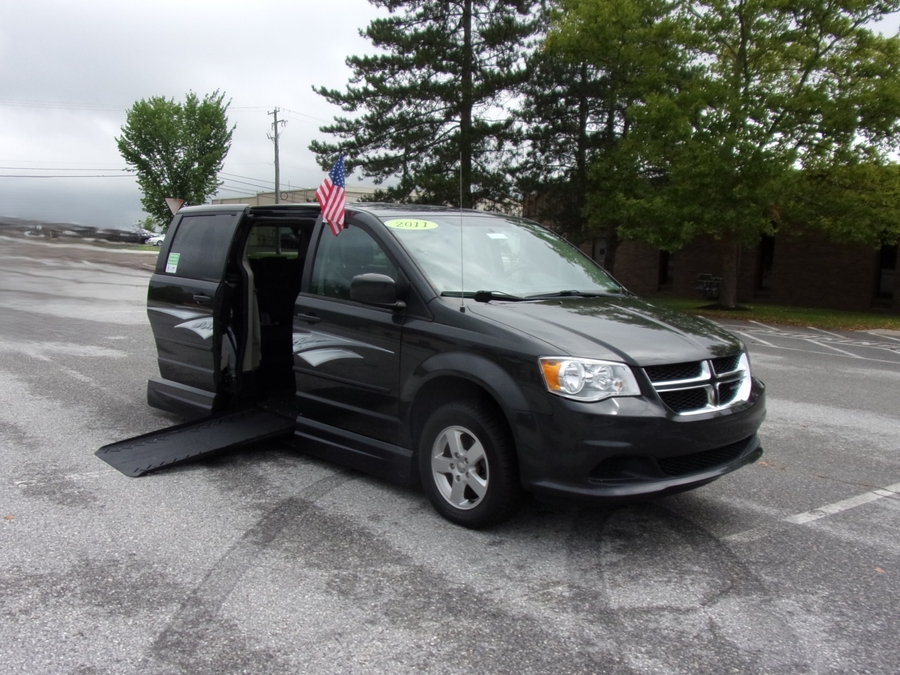 Grey Dodge Grand Caravan with Side Entry Automatic Fold Out ramp