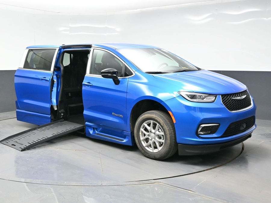 Blue Chrysler Pacifica with Side Entry Automatic Fold Out ramp