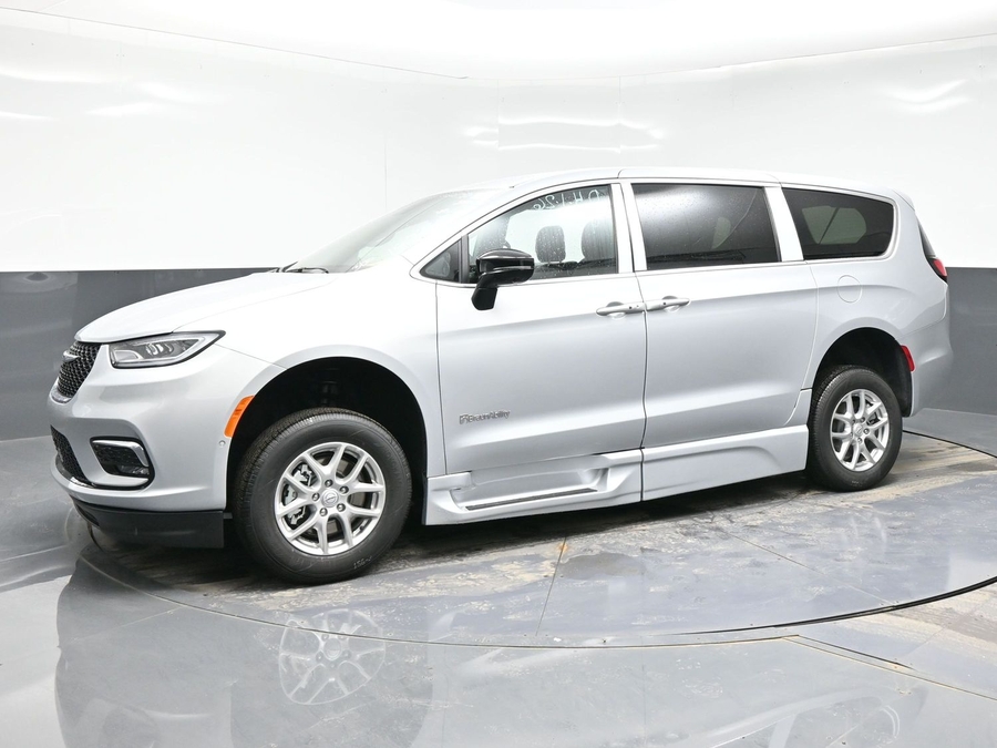 Silver Chrysler Pacifica with Side Entry Automatic Fold Out ramp