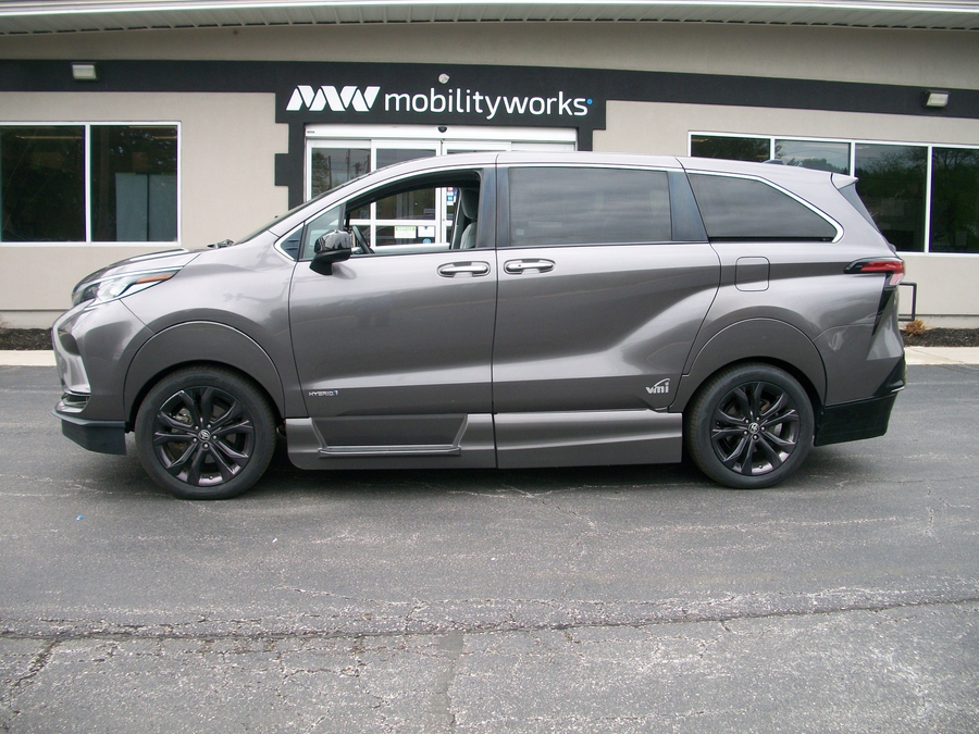 Grey Toyota Sienna with Side Entry Automatic In Floor ramp