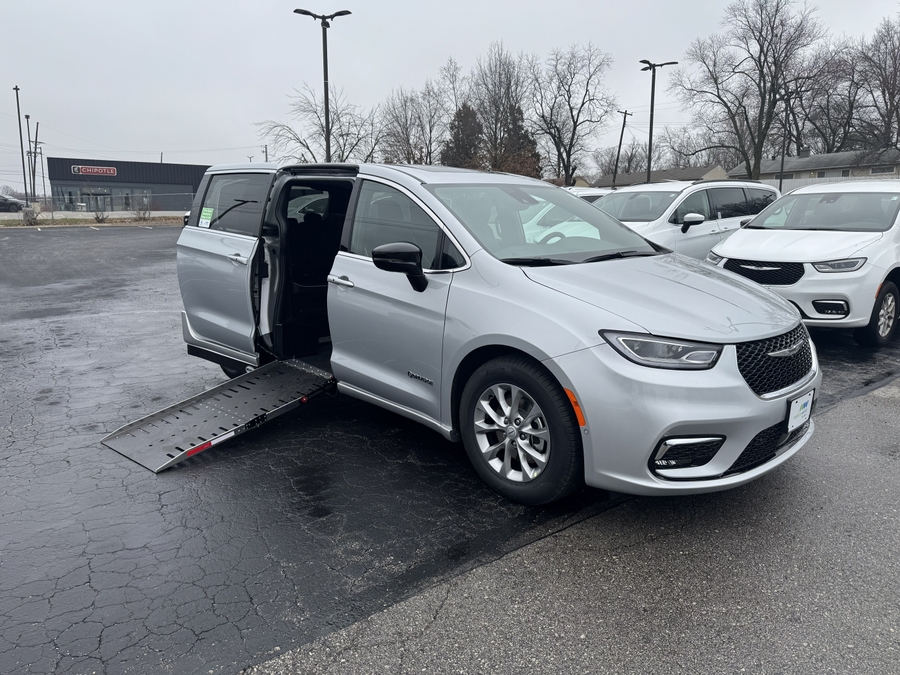 Silver Chrysler Pacifica with Side Entry Automatic Fold Out ramp