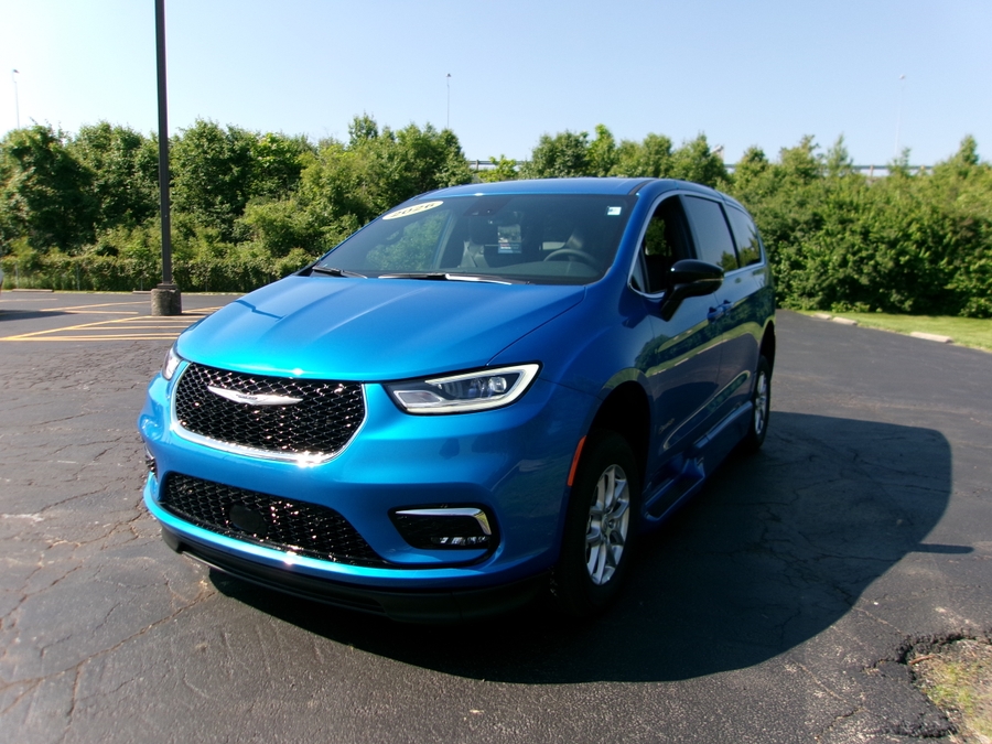 Blue Chrysler Pacifica with Side Entry Automatic In Floor ramp