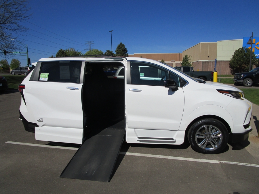 White Toyota Sienna with Side Entry Automatic In Floor ramp