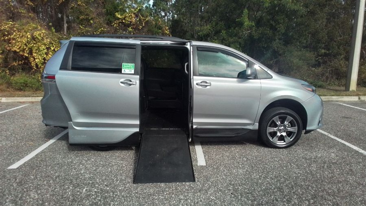 Silver Toyota Sienna with Side Entry Automatic In Floor ramp